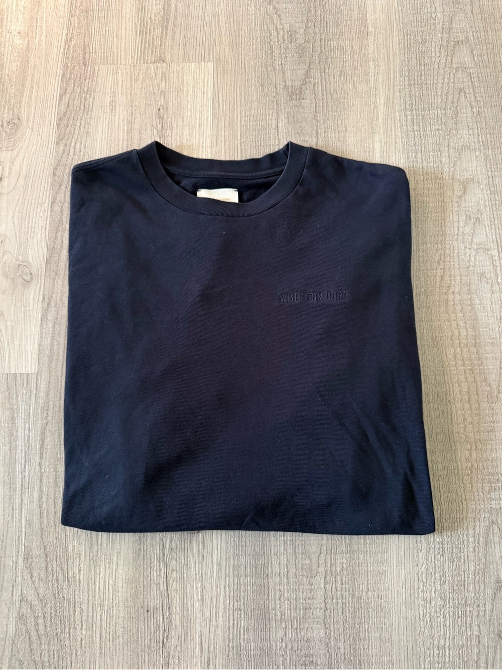 Brand new Aimee Leon Dore Black Minimal Logo Crewneck Longsleeve shirt - Picture 1 of 7
